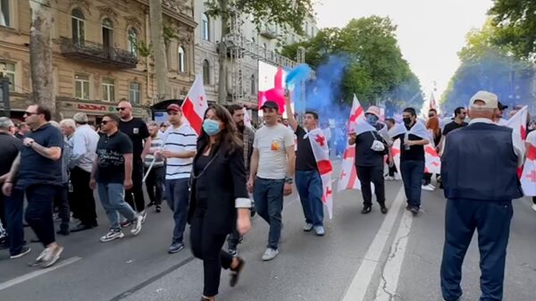 Митинг партии Грузинская мечта в поддержку закона об иноагентах