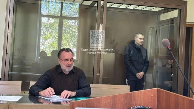 Ямсков Даниила Александровича, обвиняемый по делу о поджоге вертолета в аэропорту Остафьево в Дорогомиловском суде города Москвы. 30 апреля 2024