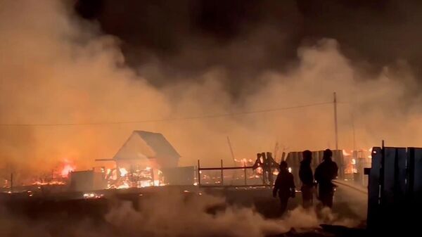 На месте пожара в Улан-Удэ, 30 апреля 2024 года