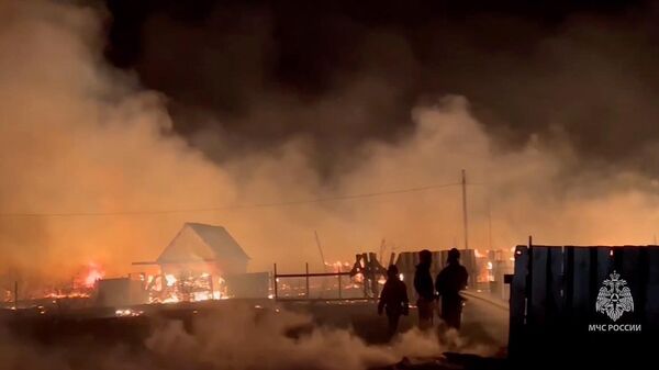 Место пожара в Улан-Удэ