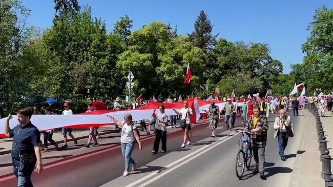 Марш в Варшаве против вовлечения Польши в конфликт на Украине