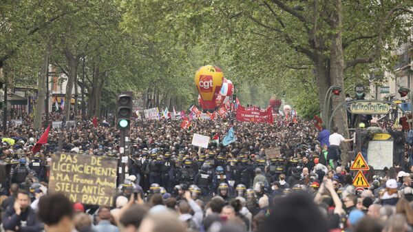 Первомайская демонстрация в Париже. 1 мая 2024