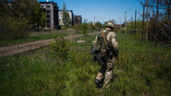 Украинский военный в районе Часова Яра