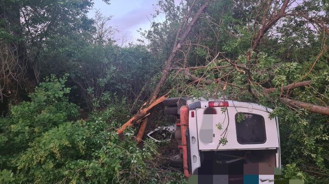 Маршрутка съехала в кювет и врезалась в дерево в Красногвардейском округе Ставропольского края