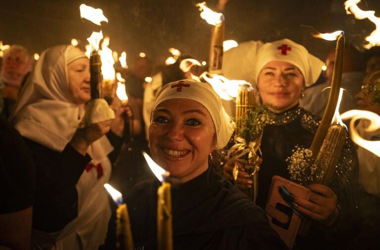 Сошествие Благодатного огня в храме Гроба Господня в Иерусалиме. 4 мая 2024