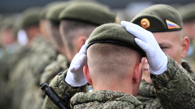 Репетиция парада ко Дню Победы в Великой Отечественной войне