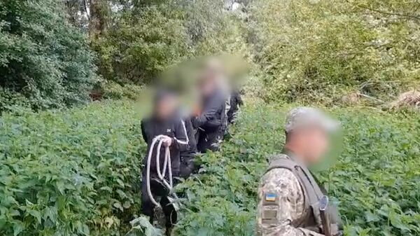 Украинские пограничники при задержании