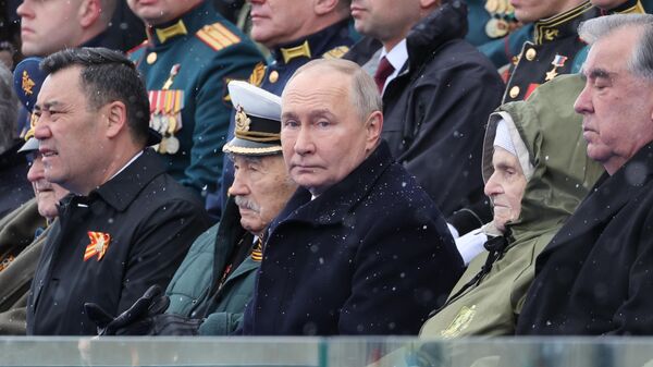Президент РФ Владимир Путин  на параде в Москве, посвященном 79-й годовщине Победы в Великой Отечественной войне