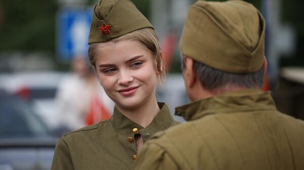 Участники автопробега в Краснодаре в честь 79-летия Победы в Великой Отечественной войне