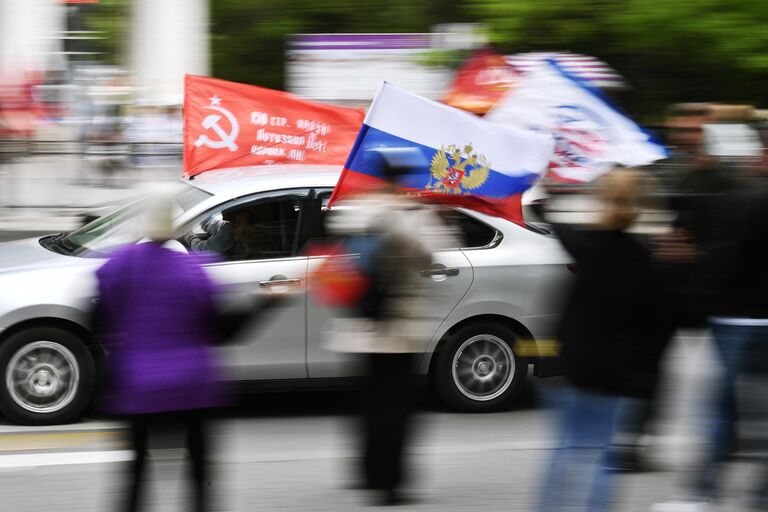 Патриотический автопробег в Севастополе в честь 79-летия Победы в Великой Отечественной войне