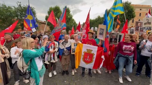 Акция Бессмертный полк в Риме