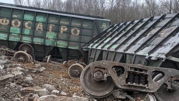 Вагоны грузового поезда сошли с рельсов в Волгоградской области