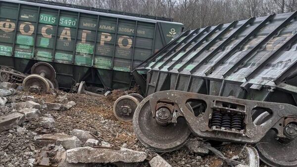 Вагоны грузового поезда сошли с рельсов в Волгоградской области