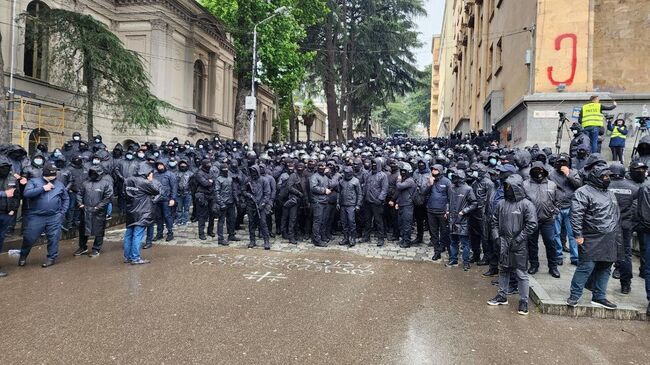 Акция протеста в Тбилиси против закона об иноагентах