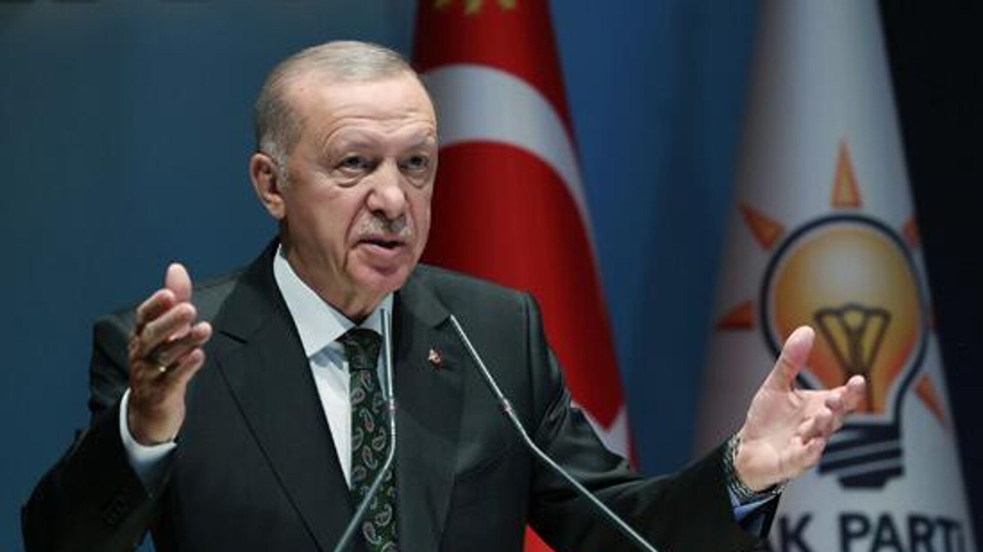 Президент Турции Реджеп Тайип Эрдоган на заседании партии AKP - РИА Новости, 1920, 12.06.2024