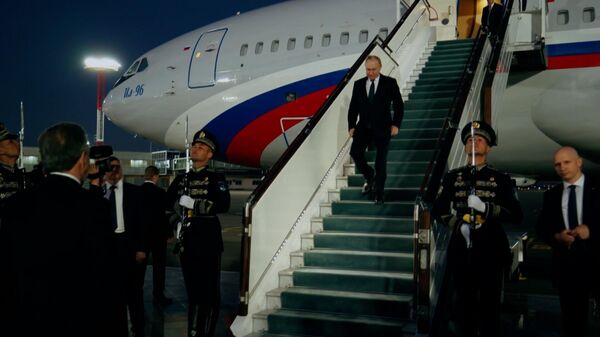 Встреча Путина в аэропорту Ташкента