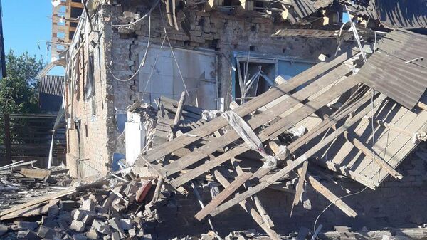 Место сбитого снаряда РСЗО Ольха над Шебекинским городским округом Белгородской области