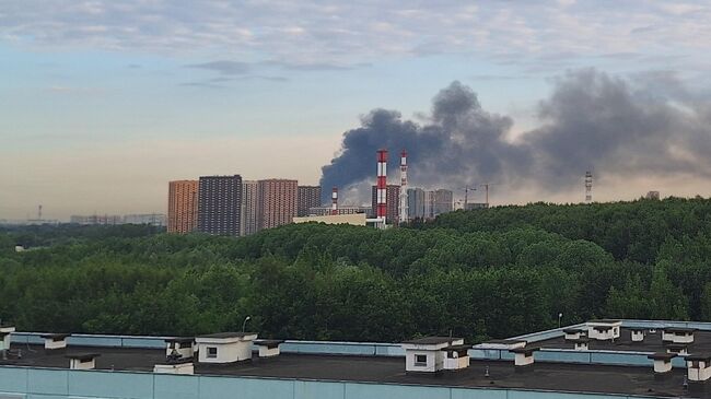 Пожар на складе на востоке Москвы