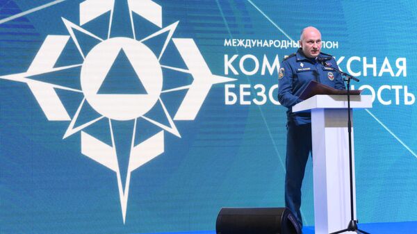 Александр Куренков выступает на международном салоне Комплексная безопасность-2024 в КВЦ Патриот