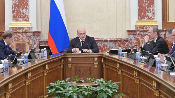 Председатель правительства РФ Михаил Мишустин проводит совещание с членами кабинета министров РФ. 30 мая 2024