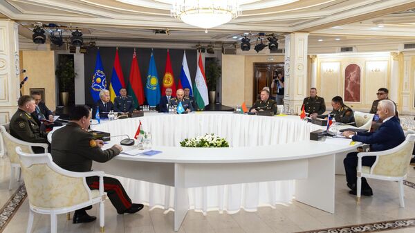 Министр обороны РФ Андрей Белоусов на заседании Совета министров обороны ОДКБ в Алматы. 31 мая 2024