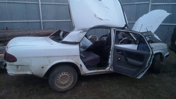 Разбитый автомобиль в результате ДТП в Эвенкийском районе Красноярского края