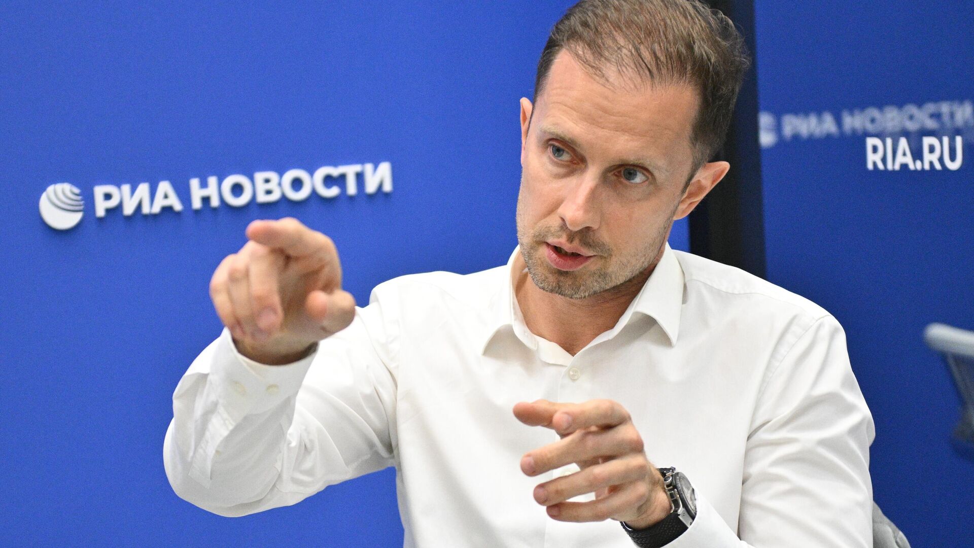 Генеральный директор АО ГЛОНАСС Алексей Райкевич на ПМЭФ-2024 - РИА Новости, 1920, 06.06.2024