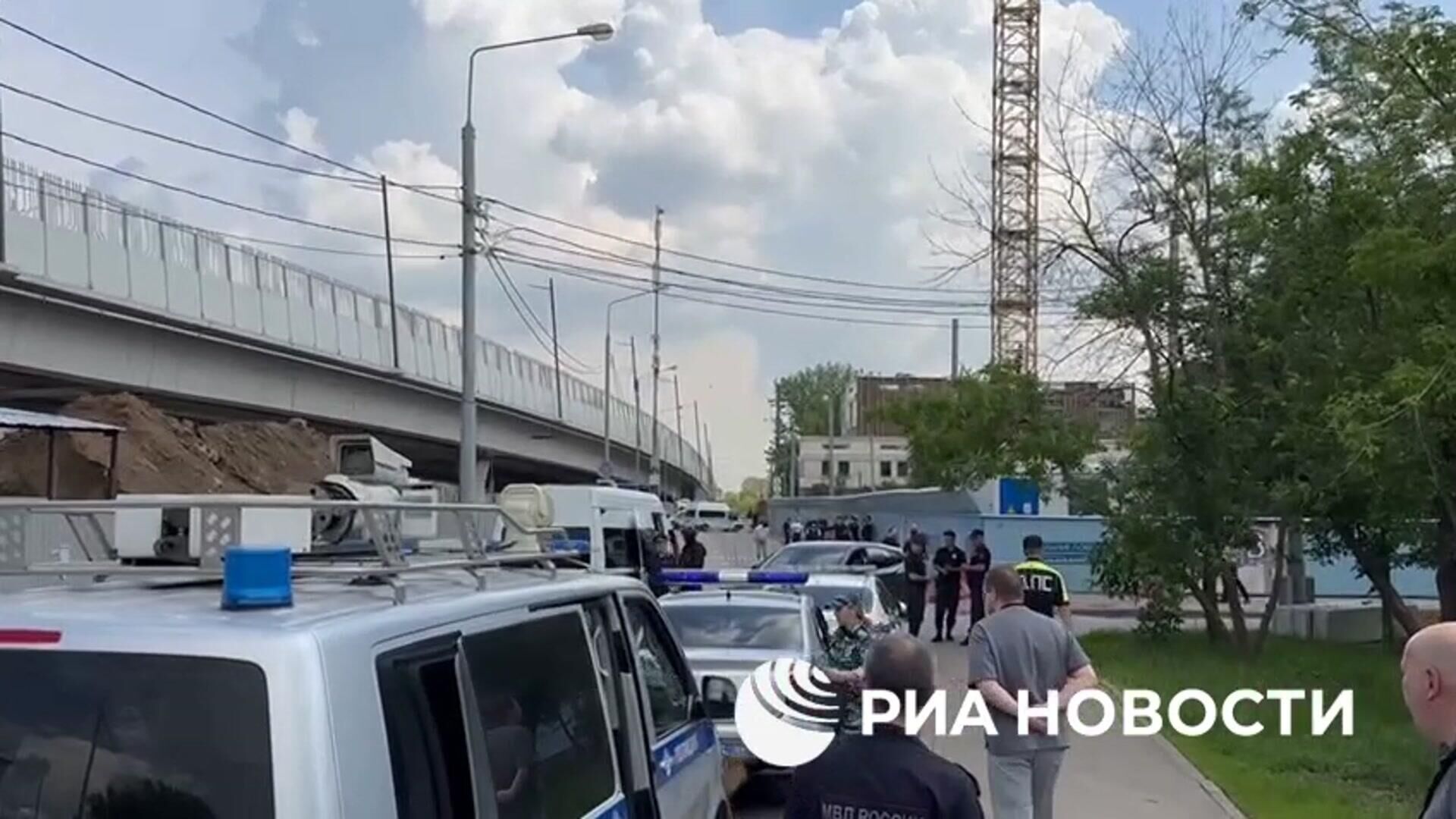 Кадры с улицы Алексея Свиридова в Москве, где было совершено заказное убийство - РИА Новости, 1920, 06.06.2024