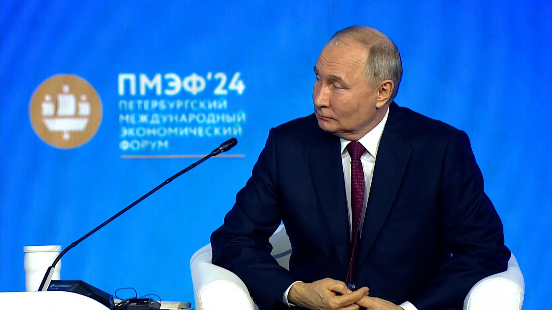 Путин на пленарном заседании ПМЭФ-2024 - РИА Новости, 1920, 07.06.2024