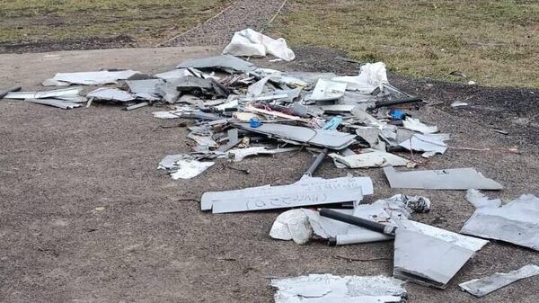 Обломки беспилотных летательных аппаратов, сбитых в Моздоке