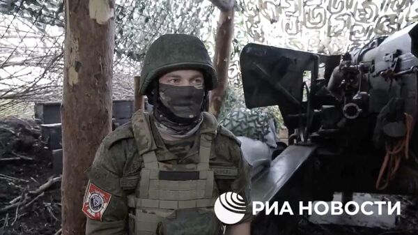 Артиллерист российской группировки войск Север, действующей на харьковском направлении