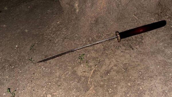 Японский меч катана, которым задержанный за убийство во время драки нанес удар потерпевшему на северо-востоке Москвы
