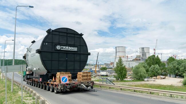 Доставка транспортного шлюза для второго энергоблока на стройплощадку Курской АЭС-2