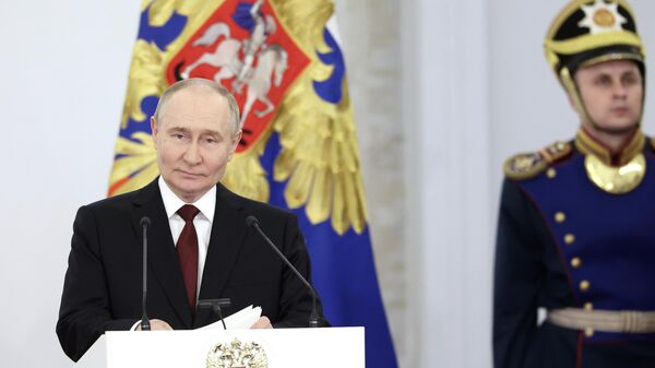 Президент России Владимир Путин на церемонии вручения Государственных премий Российской Федерации