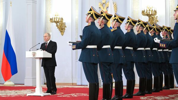 Президент России Владимир Путин на церемонии вручения Государственных премий Российской Федерации