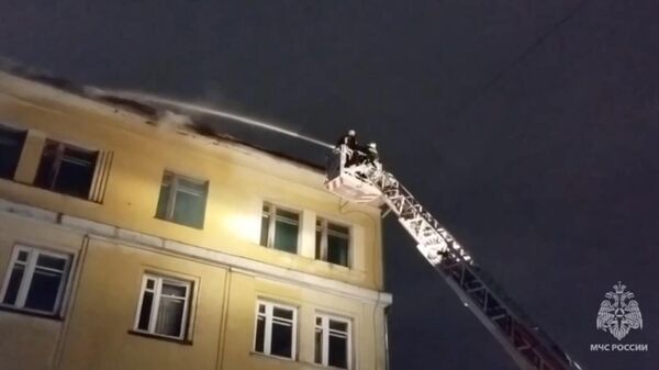 Пожар в неэксплуатируемом здании на севере Москвы. 14 июня 2024