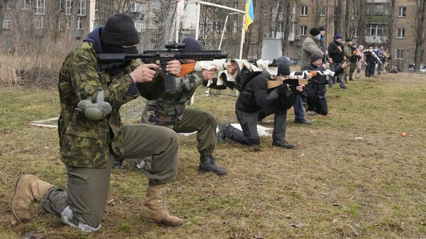 Тренировка с участием членов Грузинского национального легиона* в Киеве