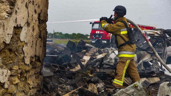 Украинские пожарные в Николаевской области