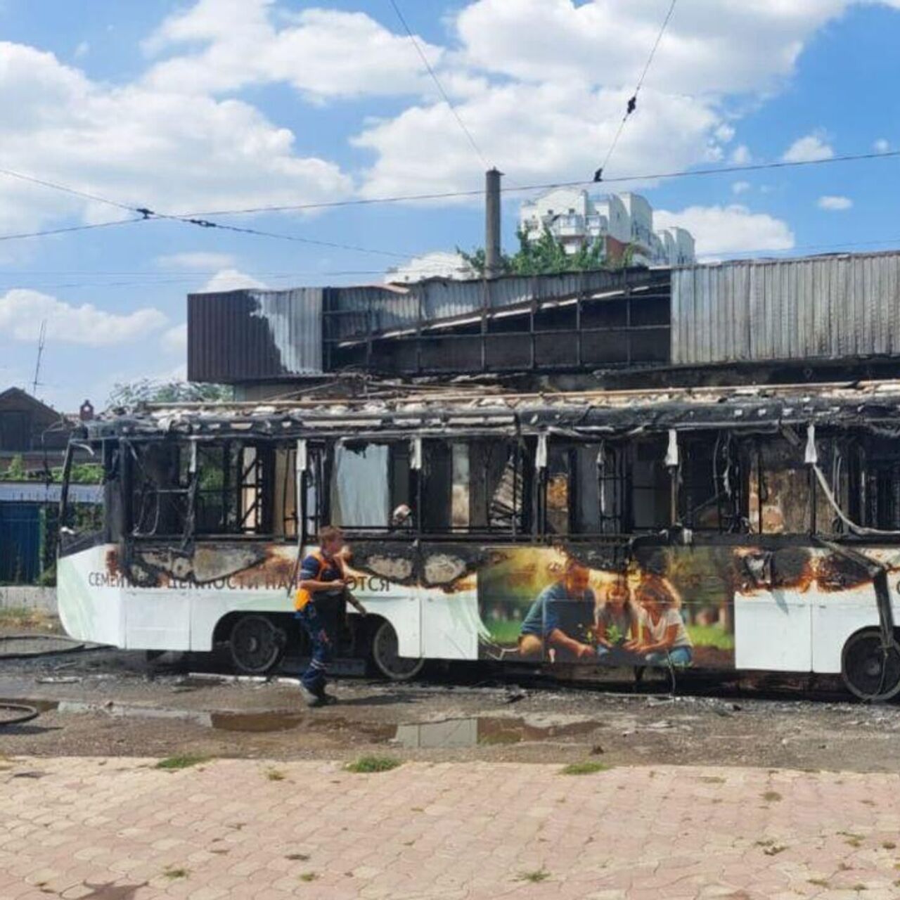 В Краснодаре загорелся трамвай - РИА Новости, 20.06.2024