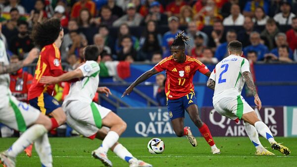 Эпизод матча Испании против Италии на Евро-2024