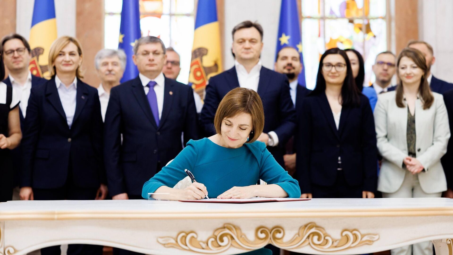 Президент Молдавии Майя Санду подписала указ о начале переговоров о вступлении республики в ЕС. 21 июня 2024 года - РИА Новости, 1920, 21.06.2024