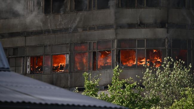 Пожар в подмосковном Фрязино