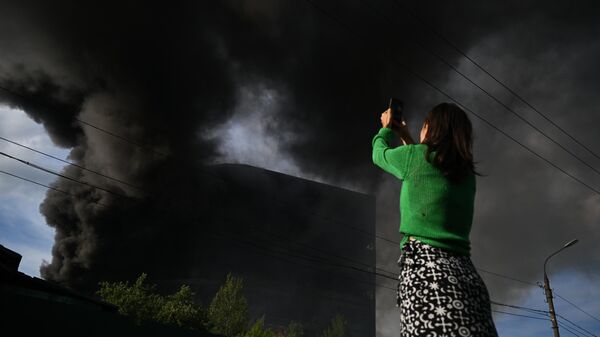 Пожар на территории НИИ Платан во Фрязино