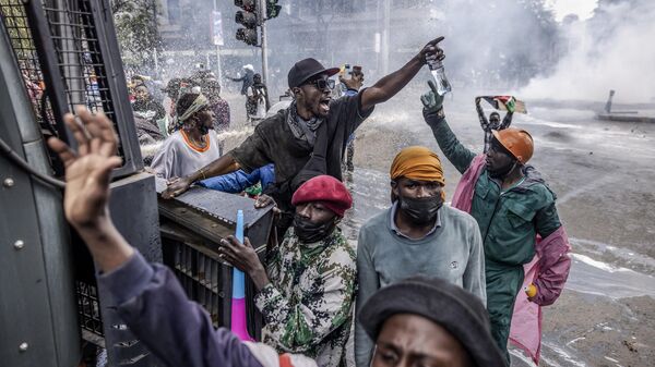 Участники акции протеста в Найроби