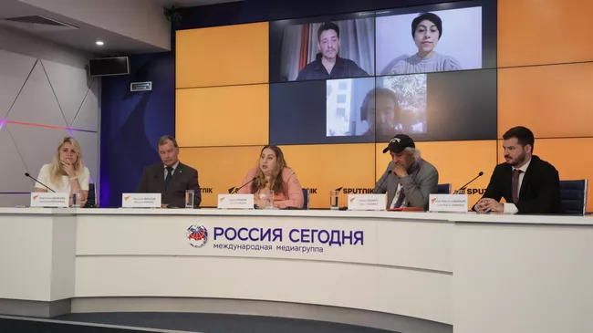 Видеомост Москва – Мехико – Буэнос-Айрес – Ухань на тему: Россия – Латинская Америка: актуальные вопросы взаимодействия в Международном мультимедийном пресс-центре медиагруппы Россия сегодня