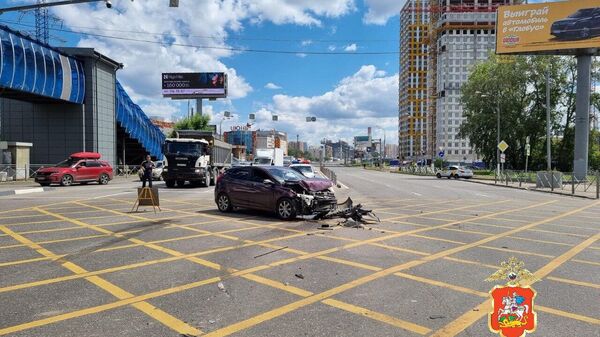 На месте ДТП с участием автомобиля скорой помощи в Красногорске