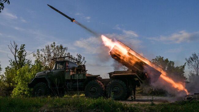 Боевая работа реактивной артиллерии ВС РФ