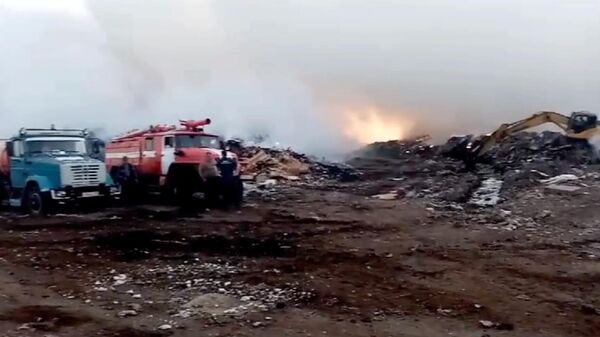 Пожар на недействующем полигоне ТБО в городе Нижний Ломов Пензенской области. 29 июня 2024