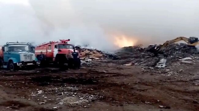 Пожар на недействующем полигоне ТБО в городе Нижний Ломов Пензенской области. 29 июня 2024