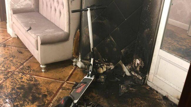 Последствия возгорания электросамоката в квартире на западе Москвы